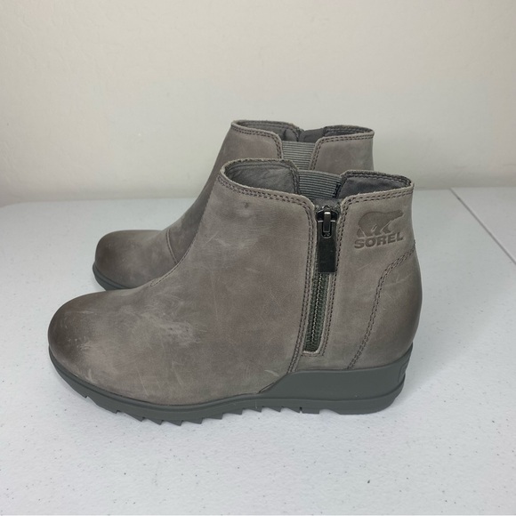 Sorel Evie Zip Wedge Bootie Gray Size 7 - Picture 3 of 9